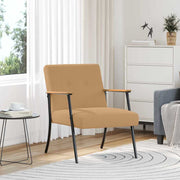 Fauteuil beige 59x75x78 cm krullend wol-achtig stof