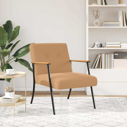 Fauteuil Beige 59 x 75 x 78 cm Krullend Wol-achtig Stof