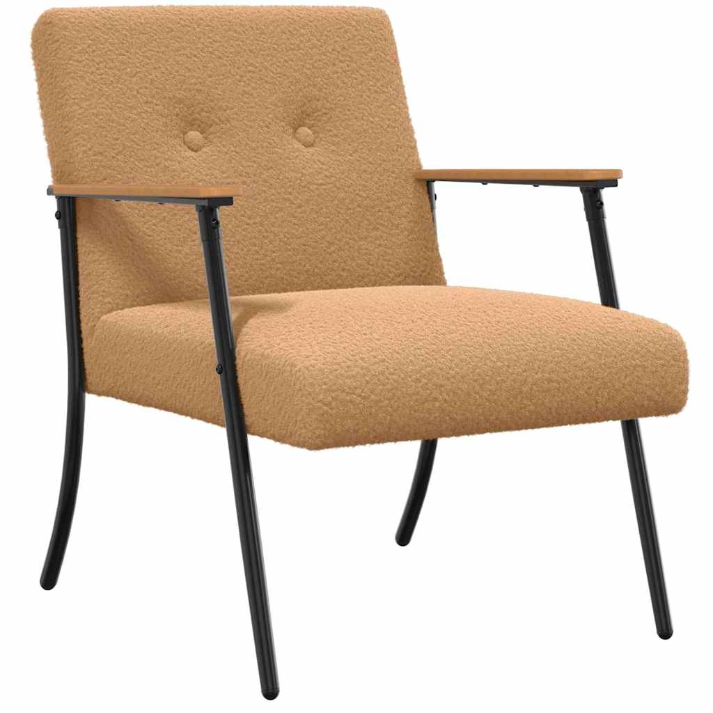 Fauteuil Beige 59 x 75 x 78 cm Krullend Wol-achtig Stof