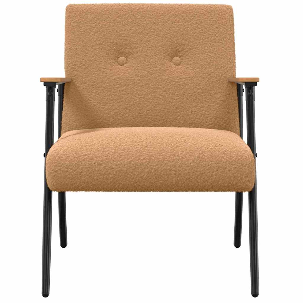 Fauteuil Beige 59 x 75 x 78 cm Krullend Wol-achtig Stof