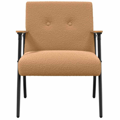 Fauteuil Beige 59 x 75 x 78 cm Krullend Wol-achtig Stof