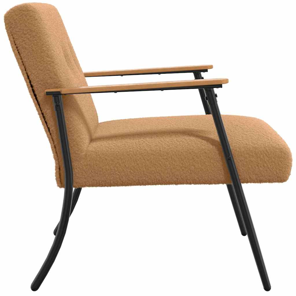 Fauteuil Beige 59 x 75 x 78 cm Krullend Wol-achtig Stof