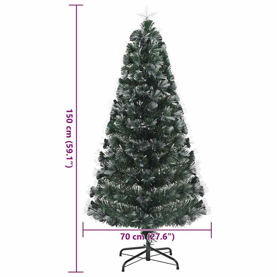 Kunstkerstboom met decoratieve touwlichten Groen 150 cm PVC