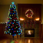 Artificial Christmas tree with 250 LED with stand Green 210 cm PVC