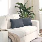 Sofa kussens 2 stuks 50x30 cm donkergrijs corduroy