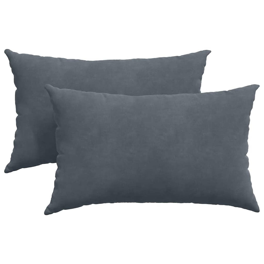 Sofa Kussens 2 pcs Donkergrijs 50 x 30 cm Katoen Stof