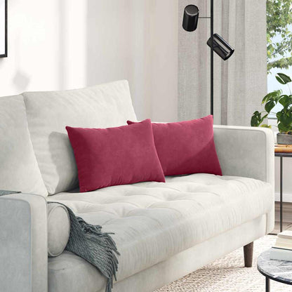 Sofa Kussens 2 pcs Wijnrood 50 x 30 cm Katoen Stof