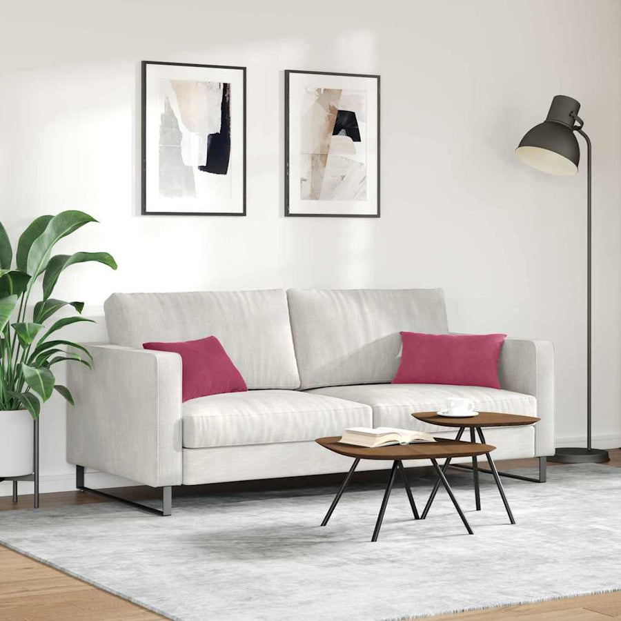 Sofa Kussens 2 pcs Wijnrood 50 x 30 cm Katoen Stof