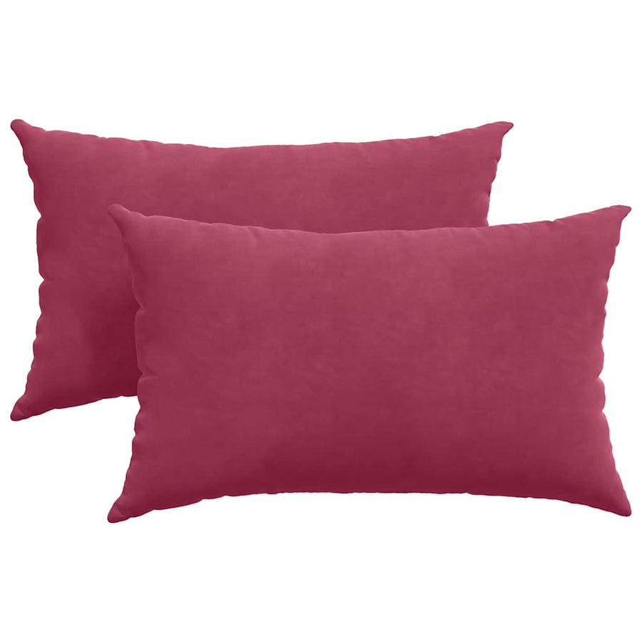 Sofa Kussens 2 pcs Wijnrood 50 x 30 cm Katoen Stof