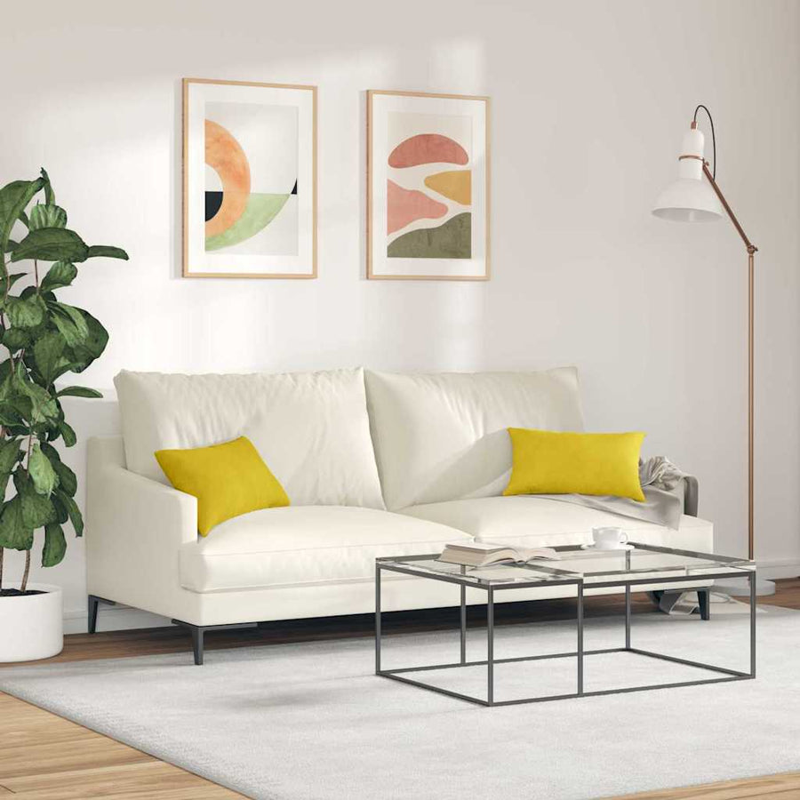 Sofa Kussens 2 pcs Geel 50 x 30 cm Katoen Stof