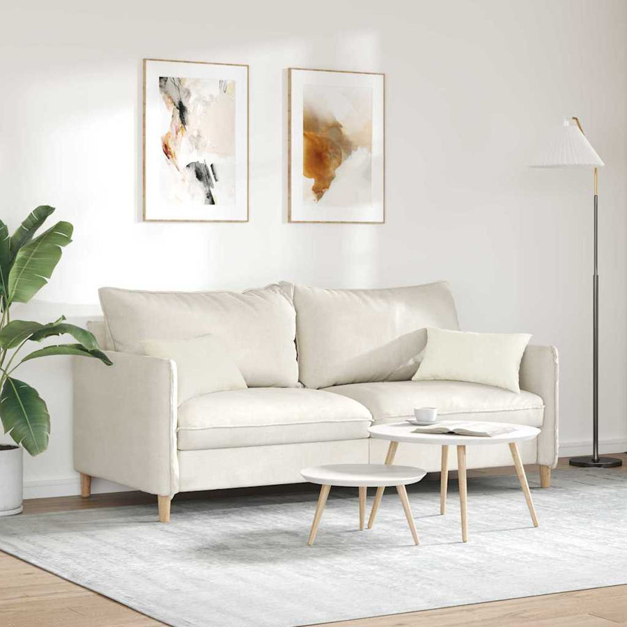 Sofa Kussens 2 pcs Crème 50 x 30 cm Katoen Stof