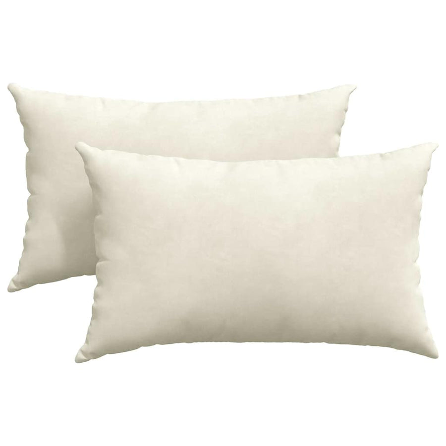 Sofa Kussens 2 pcs Crème 50 x 30 cm Katoen Stof