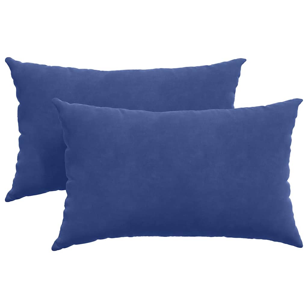 Sofa Kussens 2 pcs Politieblauw 50 x 30 cm Katoen Stof