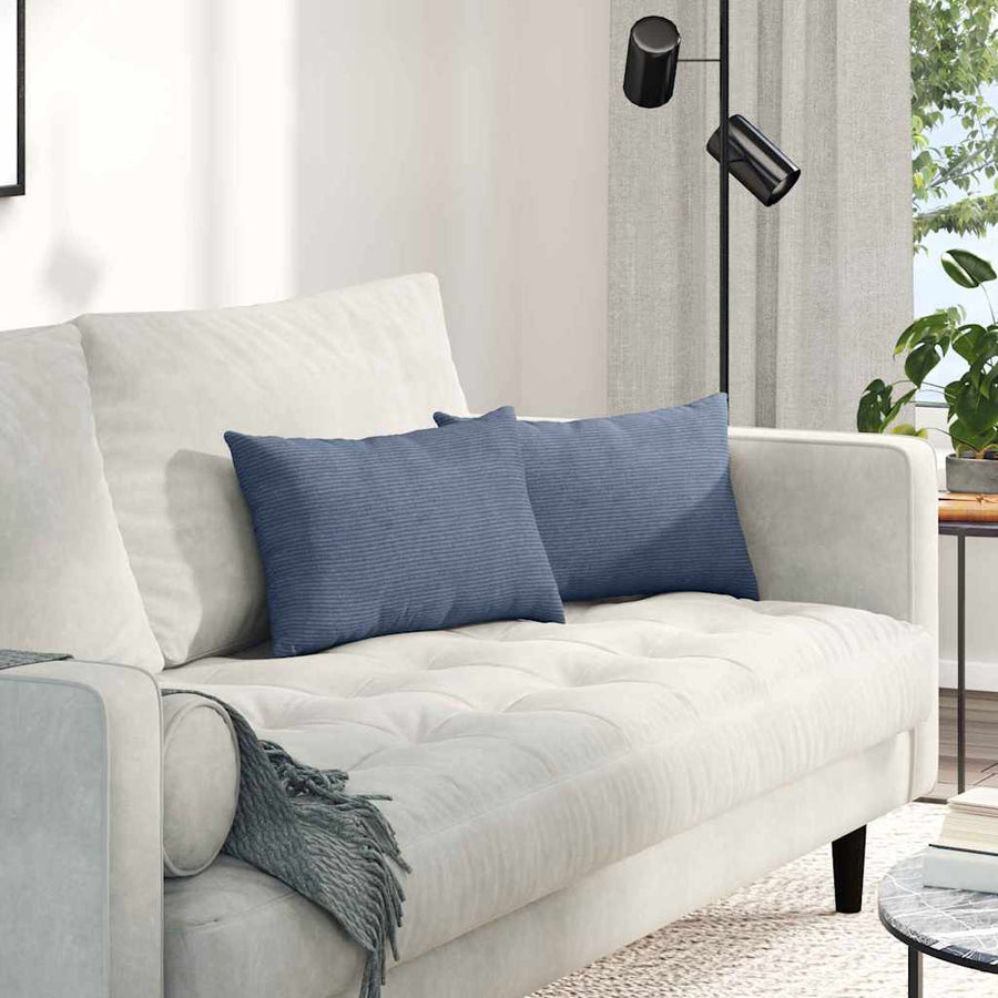 Sofa Kussens 2 pcs Blauw 50 x 30 cm Katoen Stof