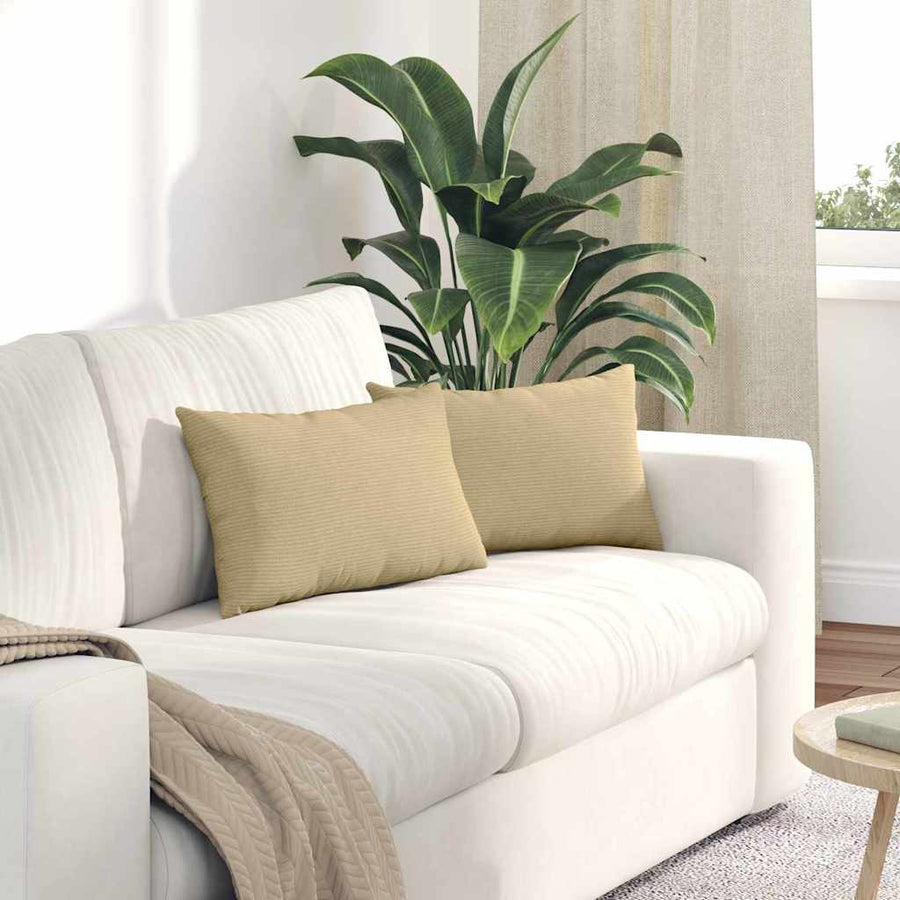 Sofa Kussens 2 pcs Grijs groen 50 x 30 cm Katoen Stof