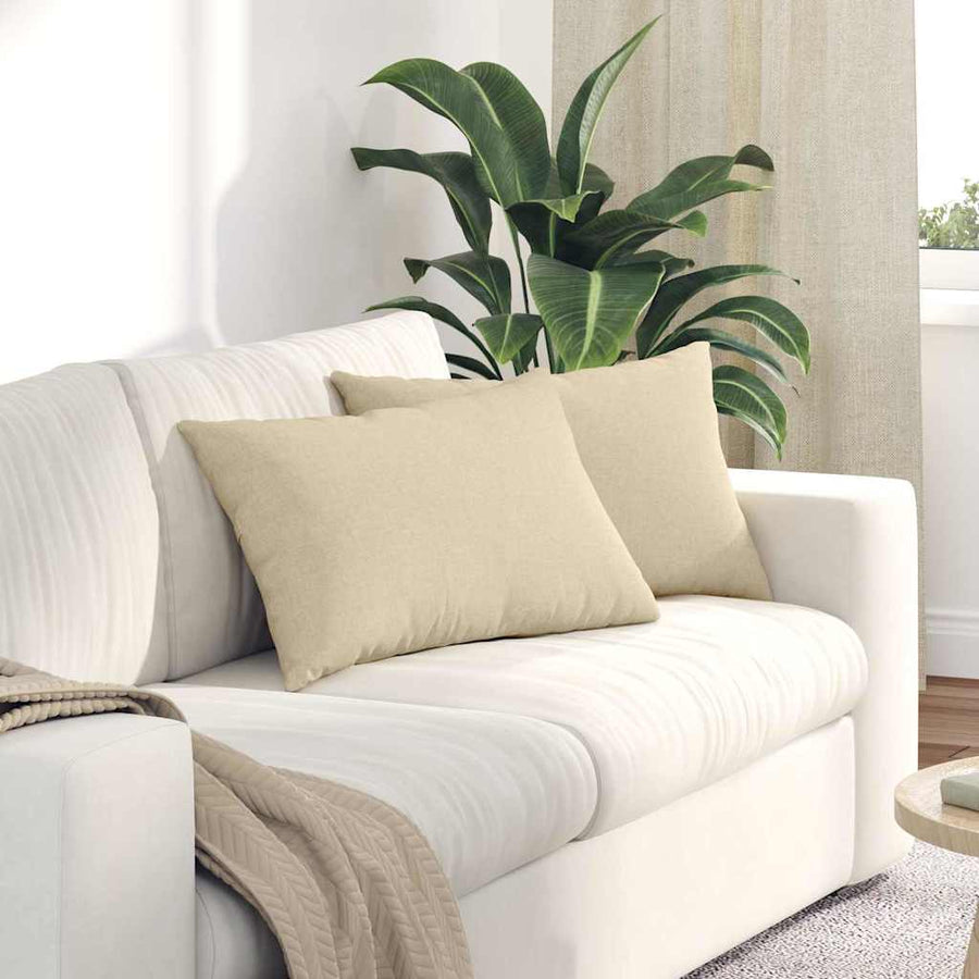 Sofa Kussens 2 pcs Crème 40 x 60 cm Stof