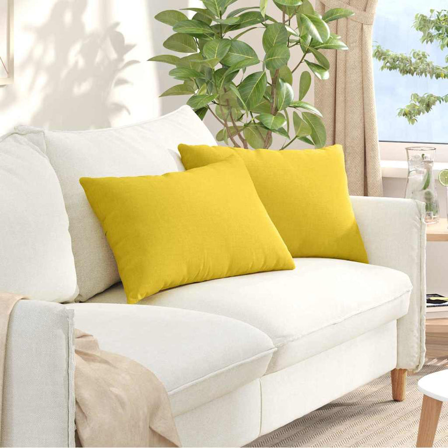 Sofa Kussens 2 pcs Lichtgeel 40 x 60 cm Stof