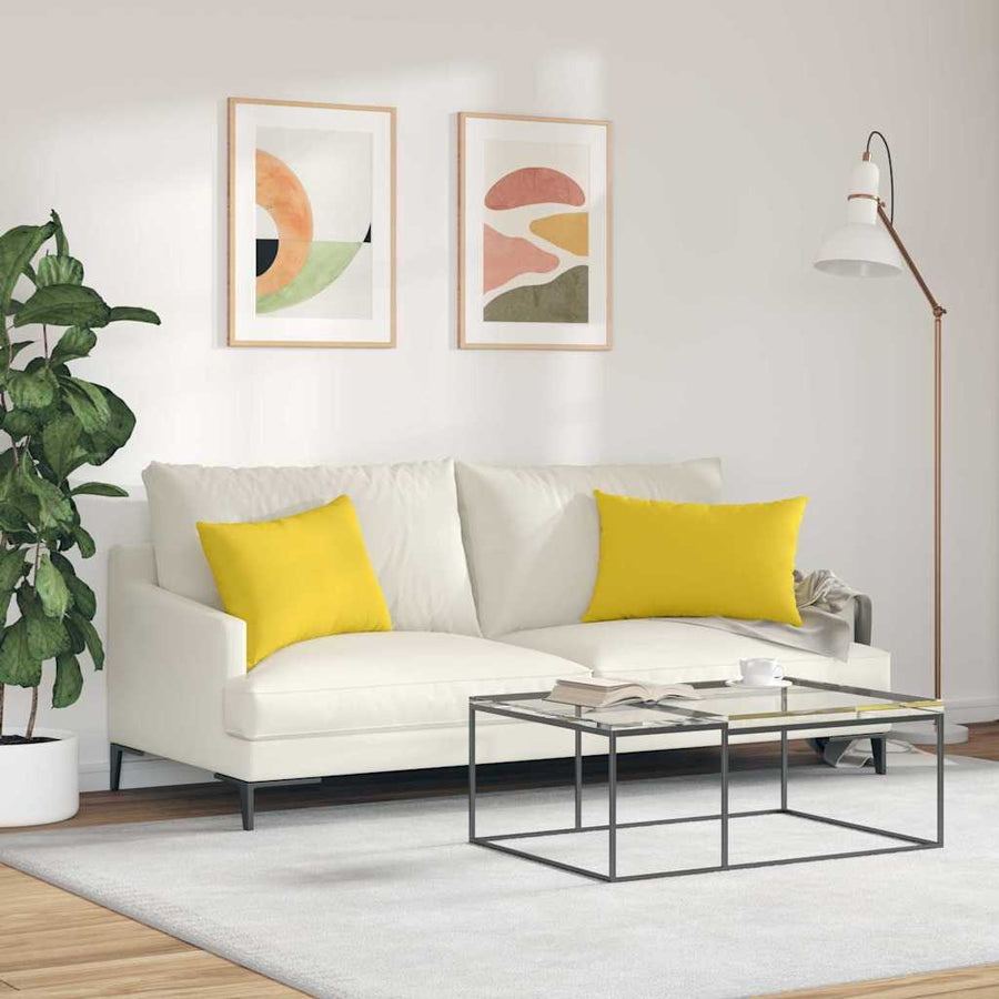 Sofa Kussens 2 pcs Lichtgeel 40 x 60 cm Stof
