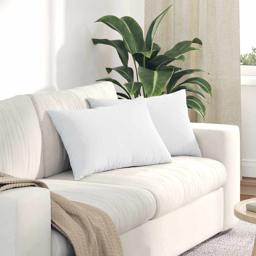 Sofa Kussens 2 pcs Wit 40 x 60 cm Stof