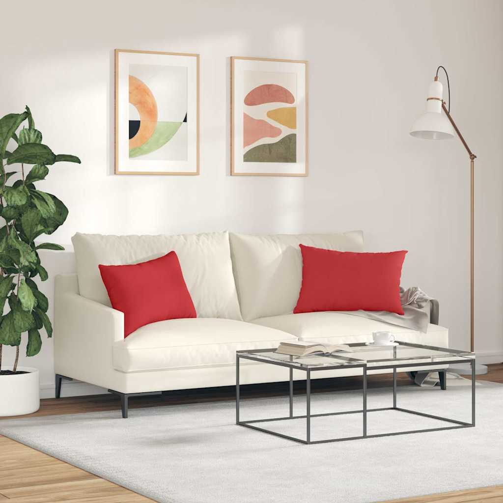 Sofa Kussens 2 pcs Rood 40 x 60 cm Stof