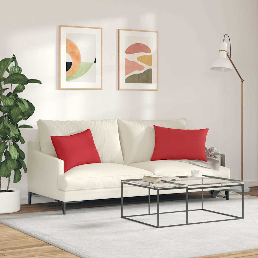 Sofa Kussens 2 pcs Rood 40 x 60 cm Stof