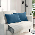 Sofa Cushions 2 pieces Blue 60 x 40 cm Corduroy
