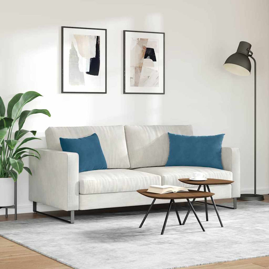 Sofa Kussens 2 pcs Blauw 60 x 40 cm Katoen Stof