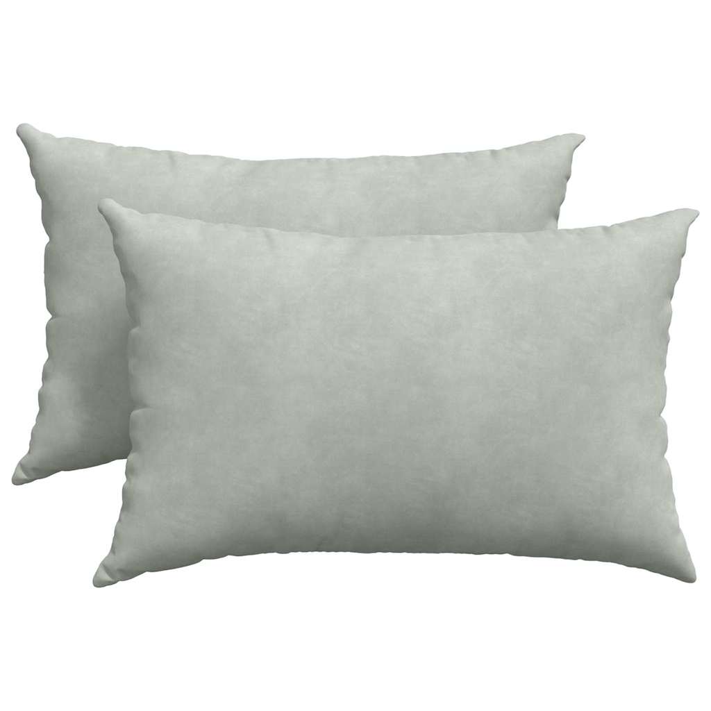 Sofa Kussens 2 pcs Lichtgrijs 60 x 40 cm Katoen Stof