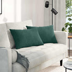 Sofa Cushions 2 pieces Dark Green 60 x 40 cm Corduroy