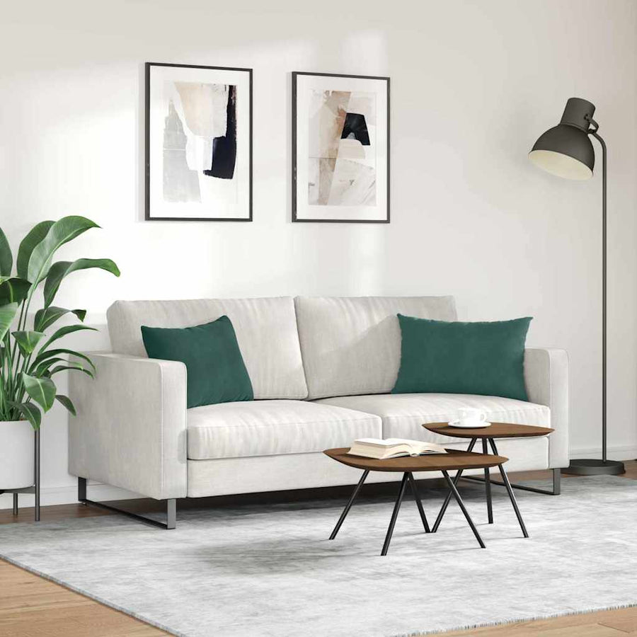 Sofa Kussens 2 pcs Donkergroen 60 x 40 cm Katoen Stof