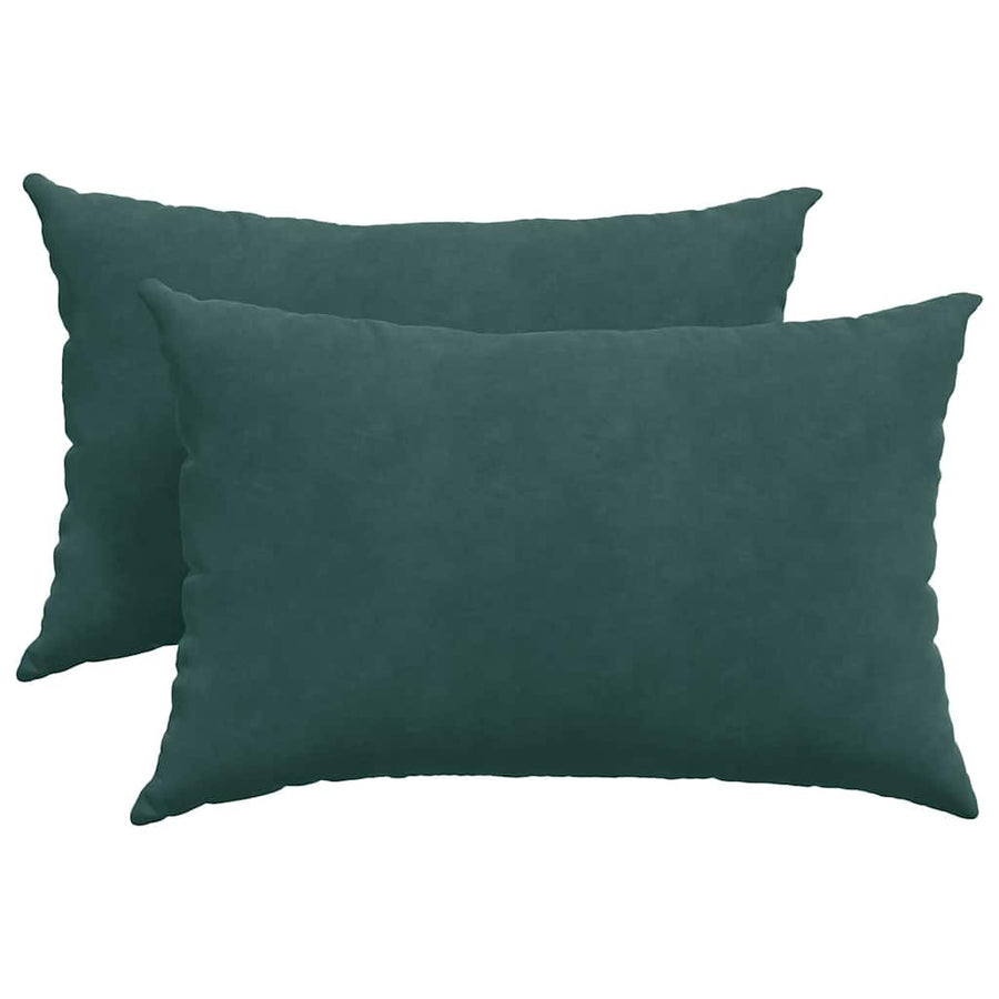 Sofa Kussens 2 pcs Donkergroen 60 x 40 cm Katoen Stof