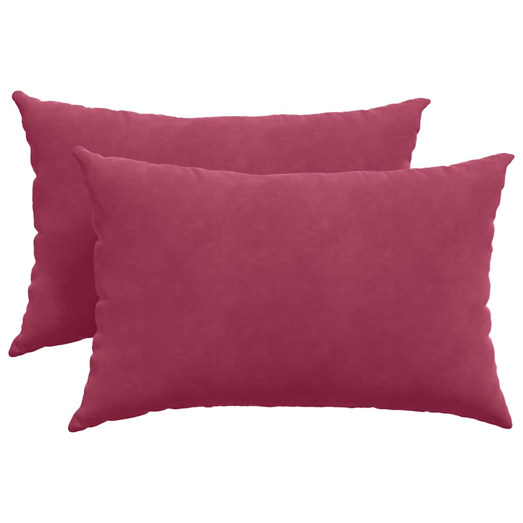 Sofa Kussens 2 pcs Wijnrood 60 x 40 cm Katoen Stof