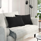 Sofa Cushions 2 pieces Black 60 x 40 cm Corduroy
