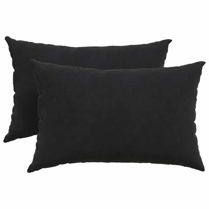 Sofa Kussens 2 pcs Zwart 60 x 40 cm Katoen Stof