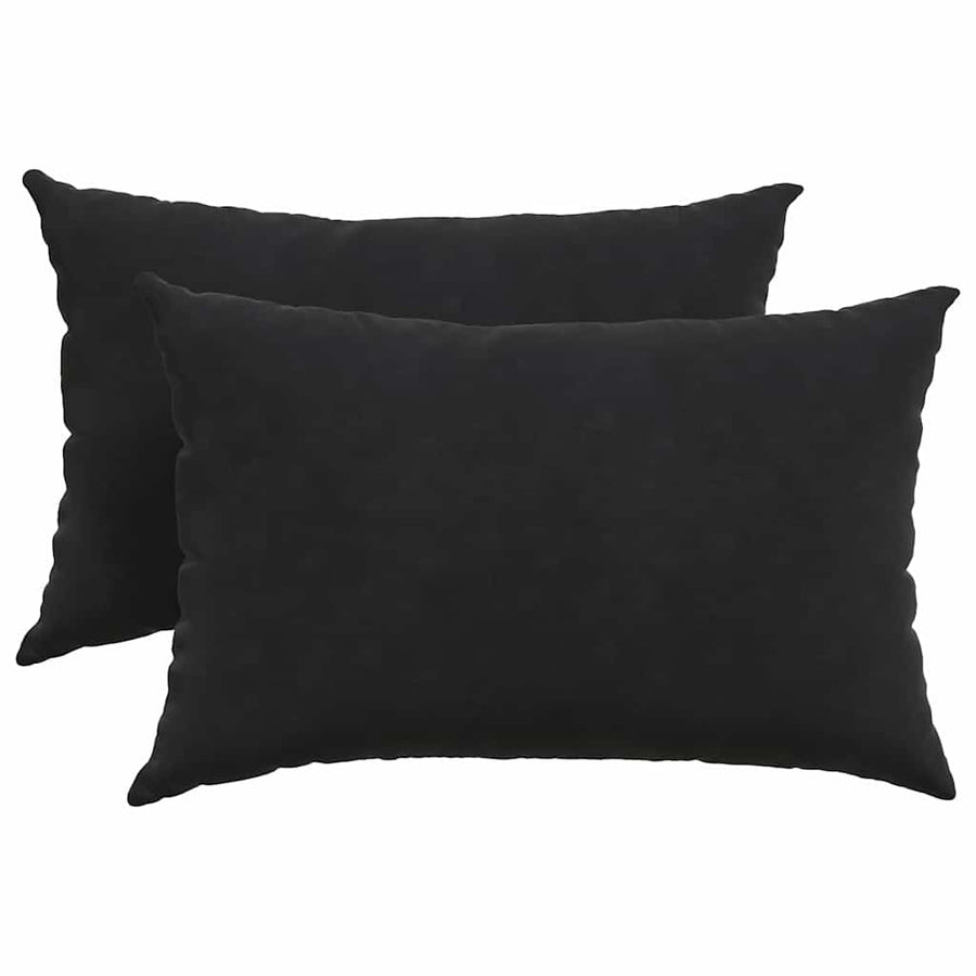 Sofa Kussens 2 pcs Zwart 60 x 40 cm Katoen Stof