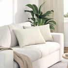 Sofa Cushions 2 pieces Cream 60 x 40 cm Corduroy