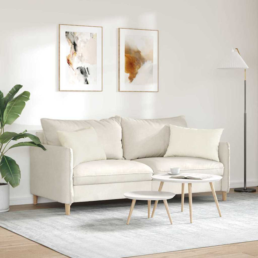 Sofa Kussens 2 pcs Crème 60 x 40 cm Katoen Stof