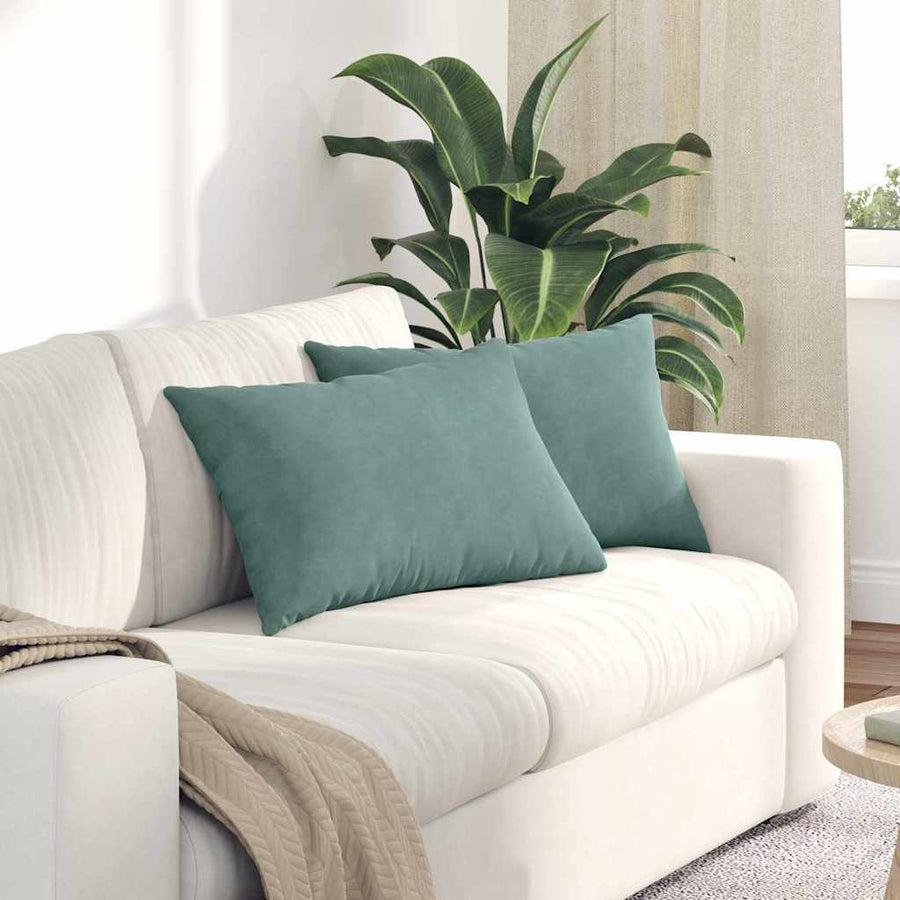 Sofa Kussens 2 pcs Zeegroen 60 x 40 cm Katoen Stof