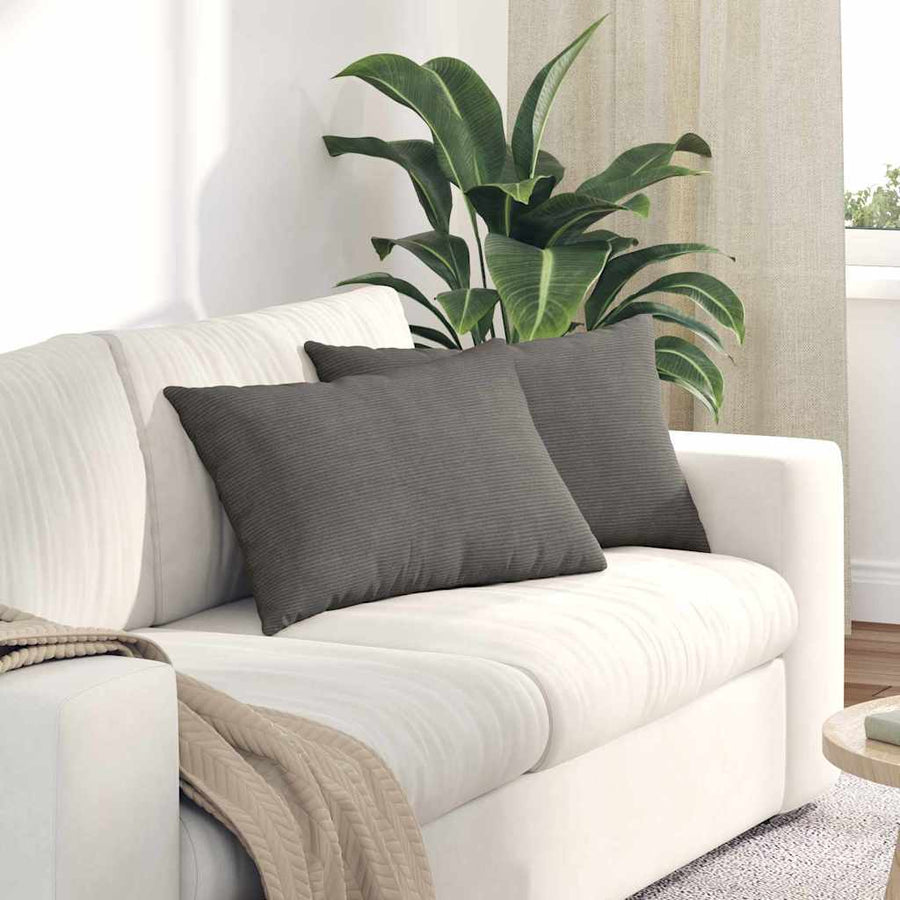 Sofa Kussens 2 pcs Lichtgrijs 60 x 40 cm Katoen Stof