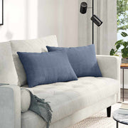 Sierkussens 2 stuks blauw 60x40 cm corduroy
