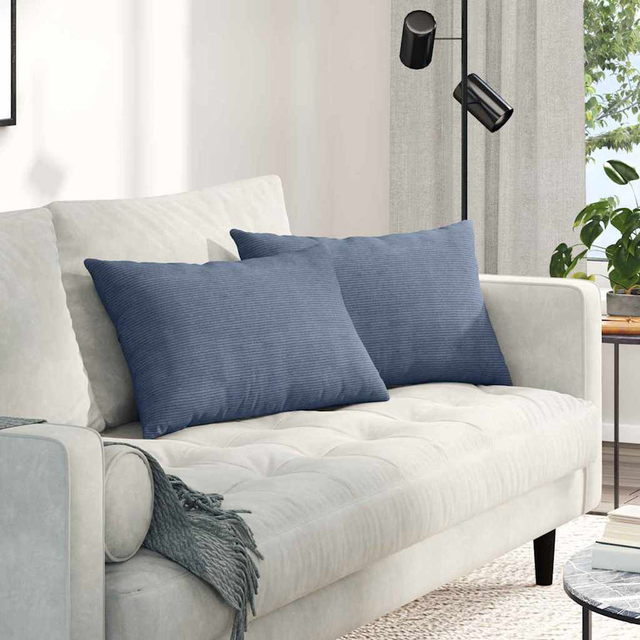 Sofa Kussens 2 pcs Blauw 60 x 40 cm Katoen Stof