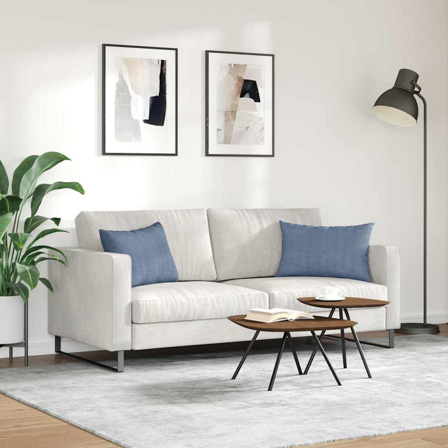 Sofa Kussens 2 pcs Blauw 60 x 40 cm Katoen Stof