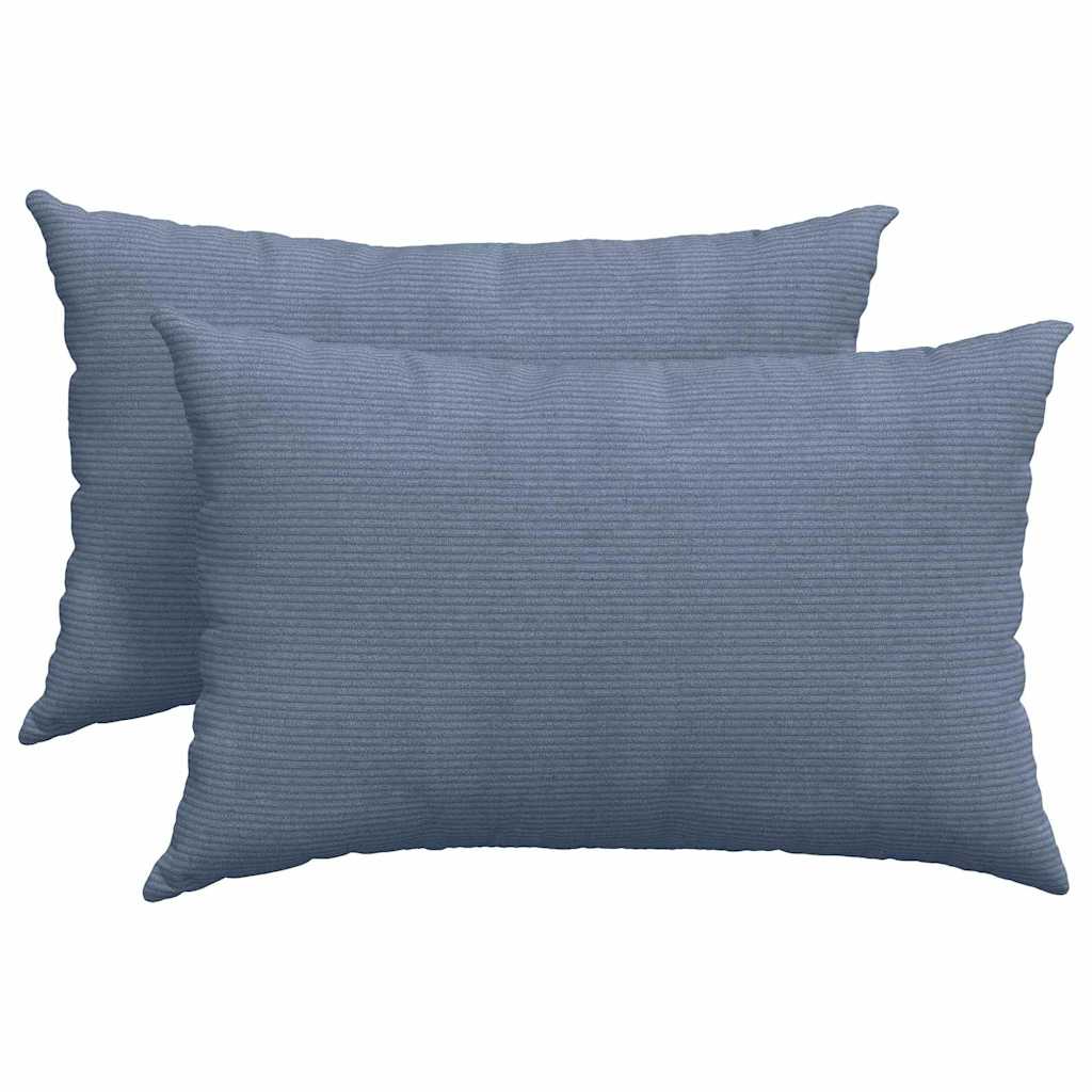 Sofa Kussens 2 pcs Blauw 60 x 40 cm Katoen Stof