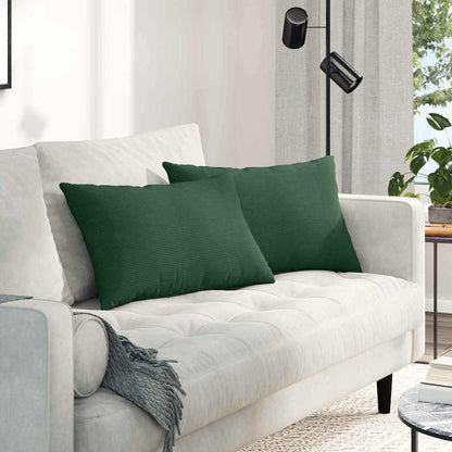 Sofa Kussens 2 pcs Donkergroen 60 x 40 cm Katoen Stof