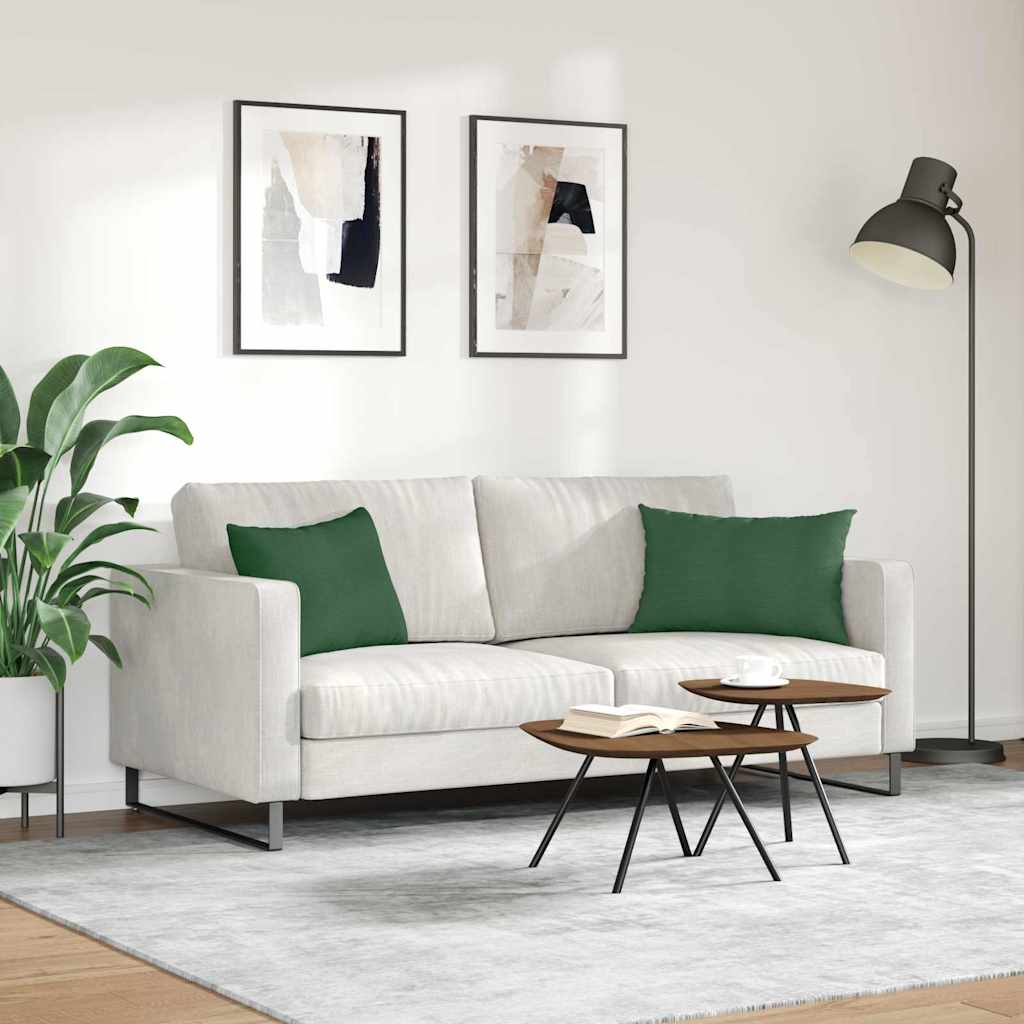 Sofa Kussens 2 pcs Donkergroen 60 x 40 cm Katoen Stof