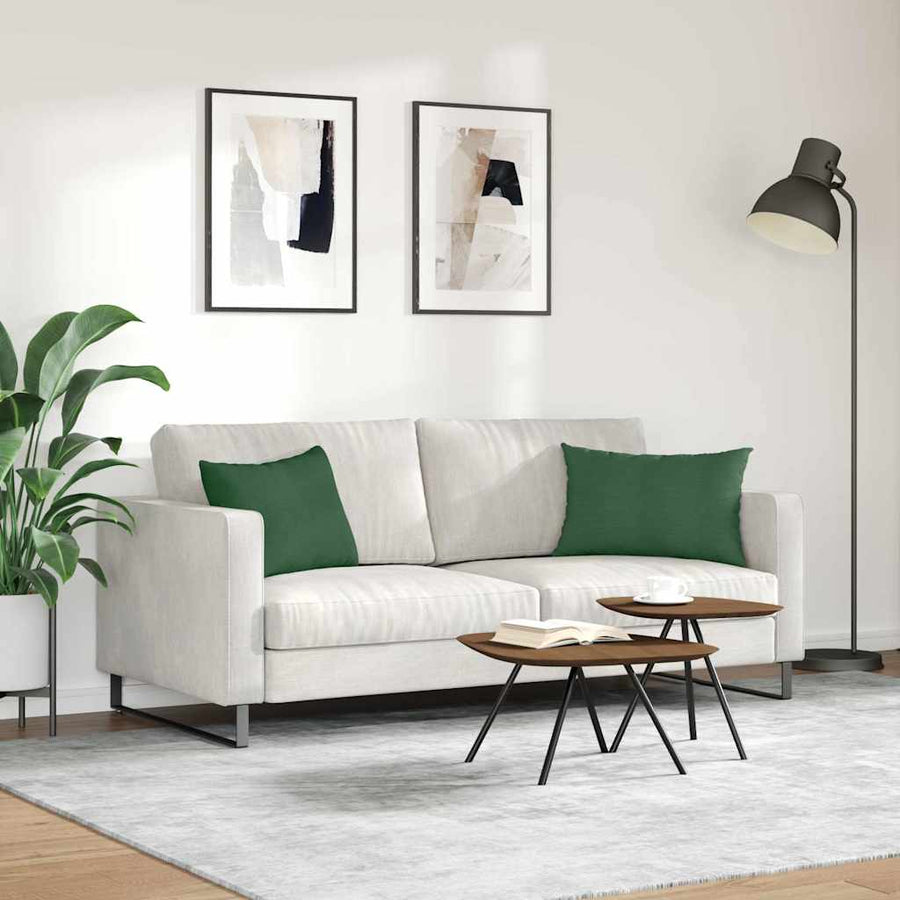 Sofa Kussens 2 pcs Donkergroen 60 x 40 cm Katoen Stof