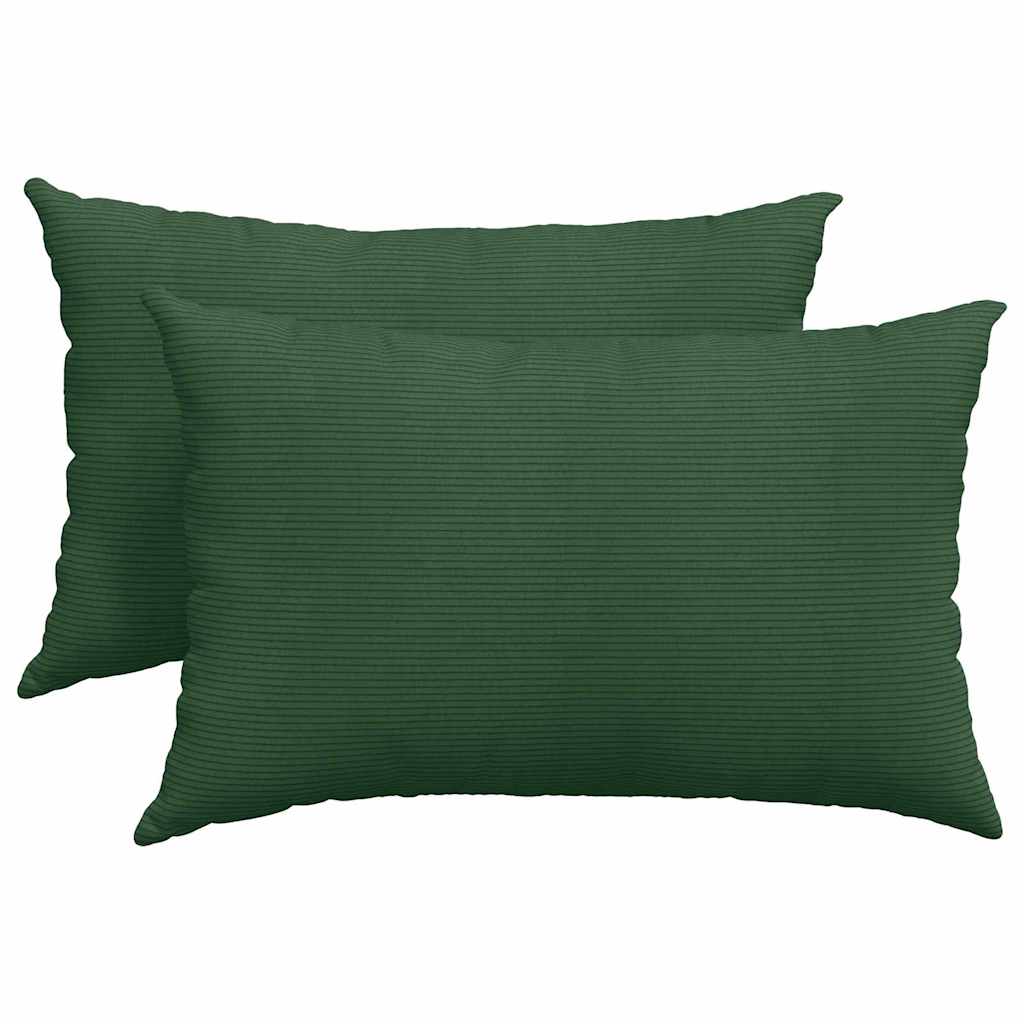 Sofa Kussens 2 pcs Donkergroen 60 x 40 cm Katoen Stof
