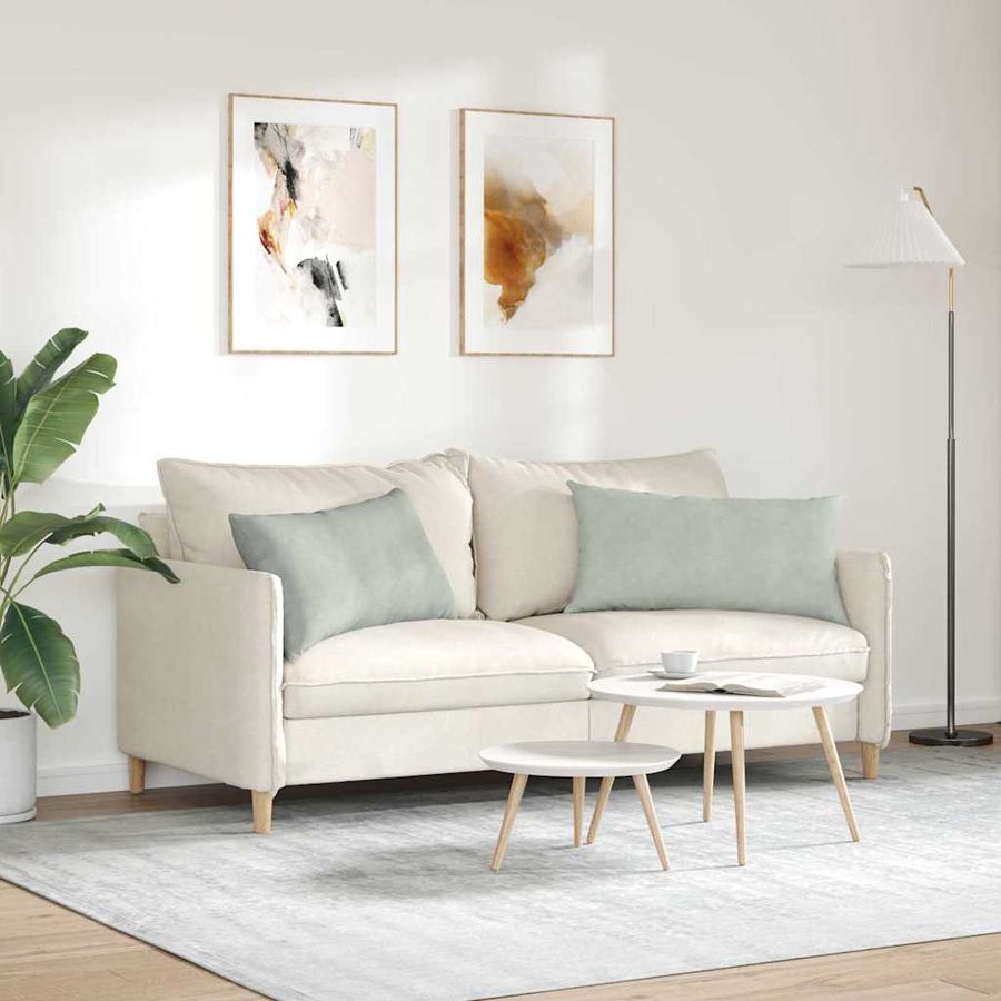 Sofa Kussens 2 pcs Lichtgrijs 80 x 40 cm Katoen Stof