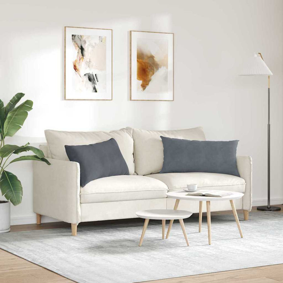 Sofa Kussens 2 pcs Donkergrijs 80 x 40 cm Katoen Stof