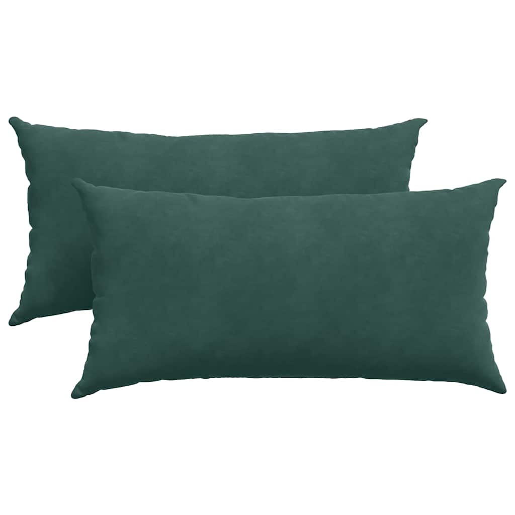 Sofa Kussens 2 pcs Donkergroen 80 x 40 cm Katoen Stof
